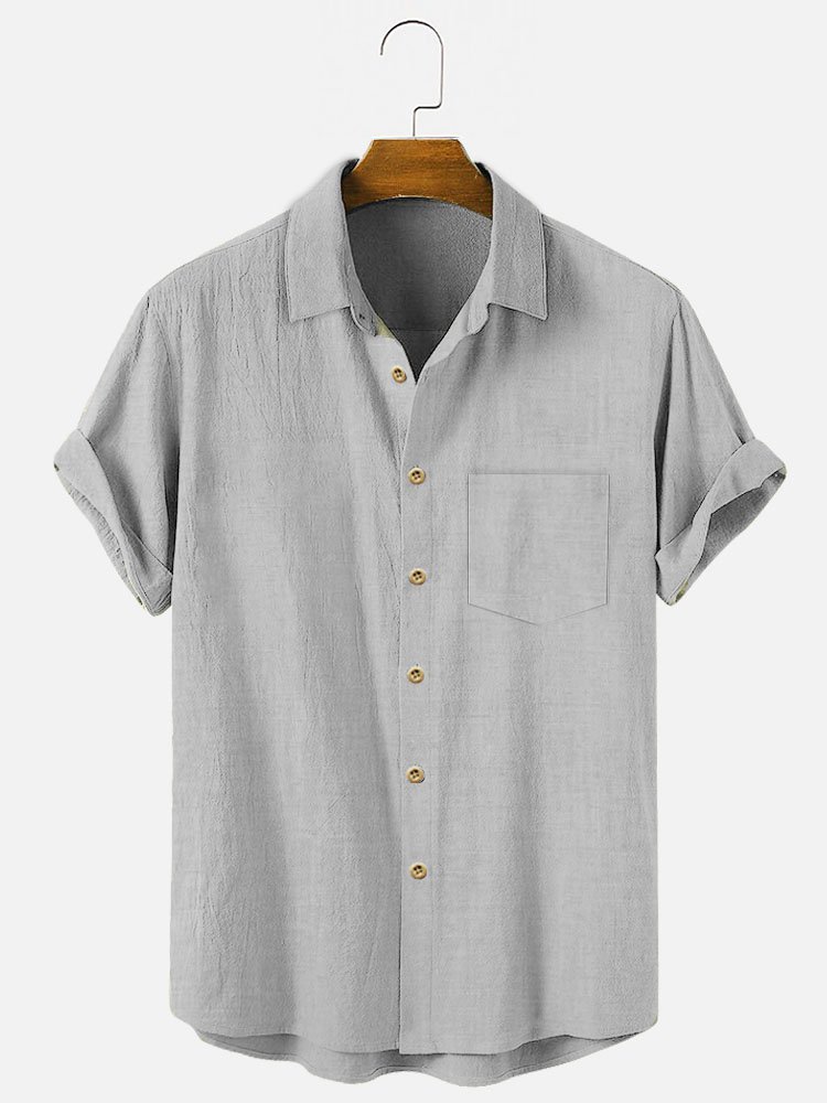 Men's Wrinkle Free Seersucker Casual Shirts Cotton Linen Plus Size Top