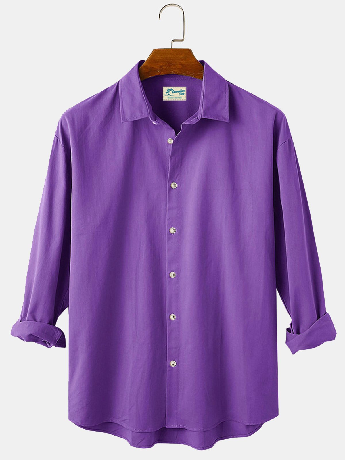  Men's Vintage Casual Plain Long Sleeve Shirts Cotton Blend Anti-Wrinkle Seersucker Easy Care Shirts