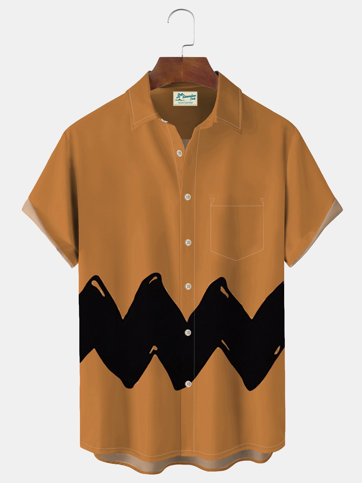  60's Retro Cartoon Men's Hawaiian Shirt Art Stripe Oversized Stretch Shirts