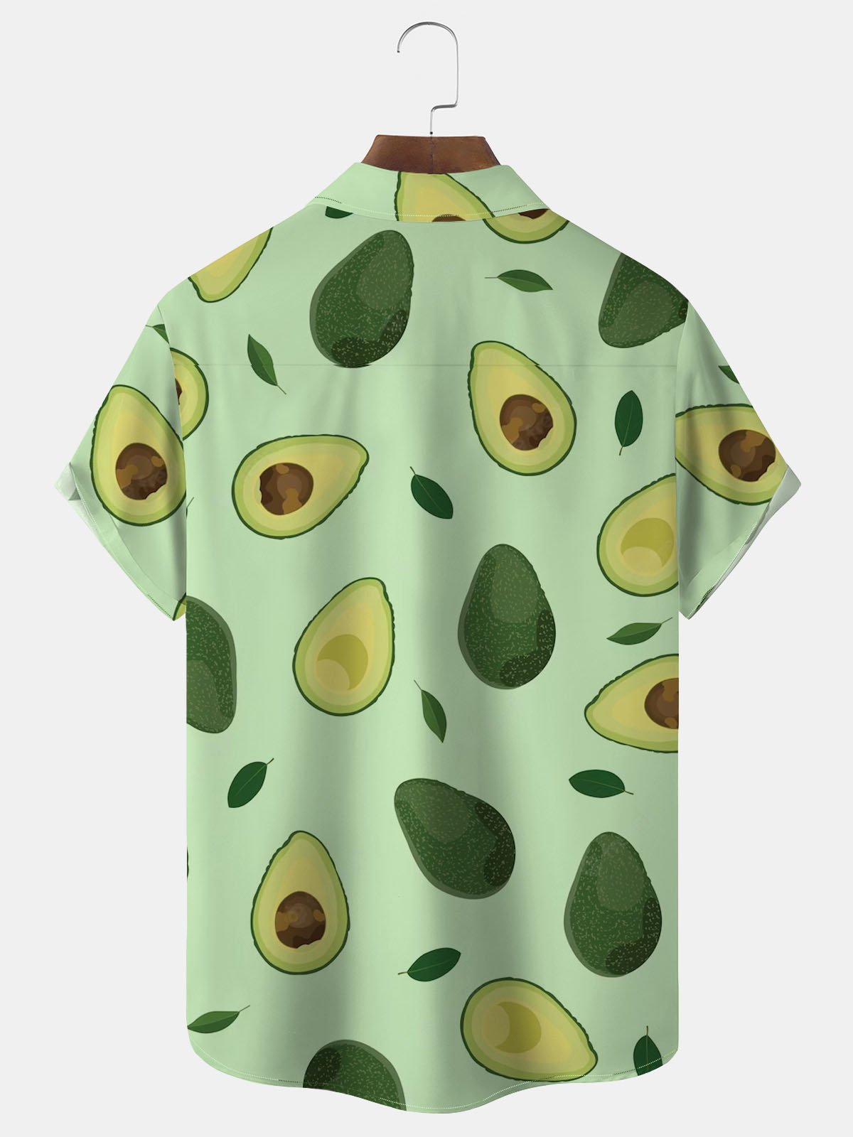 JoyMitty Hawaiian Fruit Avocado Men's Button Down Pocket Shirt