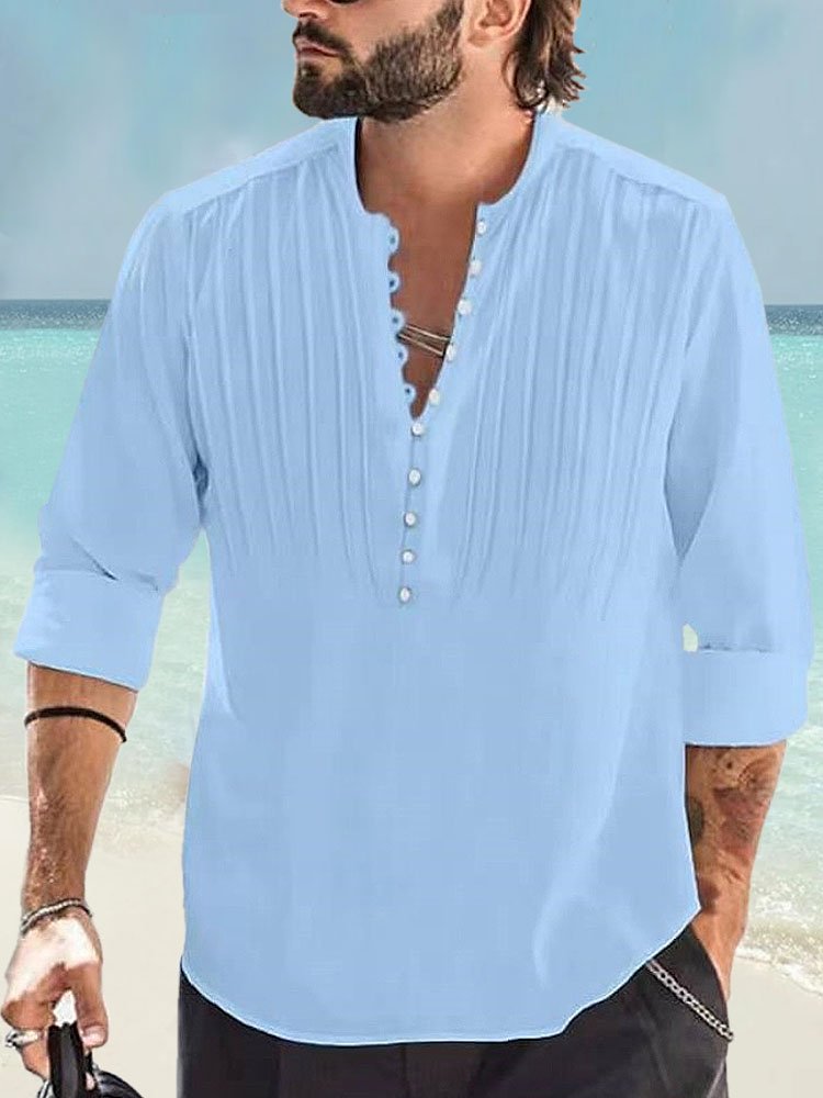 JoyMitty Basic Comfortable Plain Men's Button Down Long Sleeve Shirt