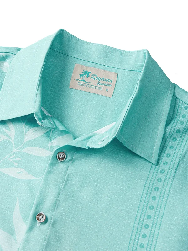 JoyMitty Hawaiian Ombre Floral Print Men's Button Down Pocket Long Sleeve Shirt