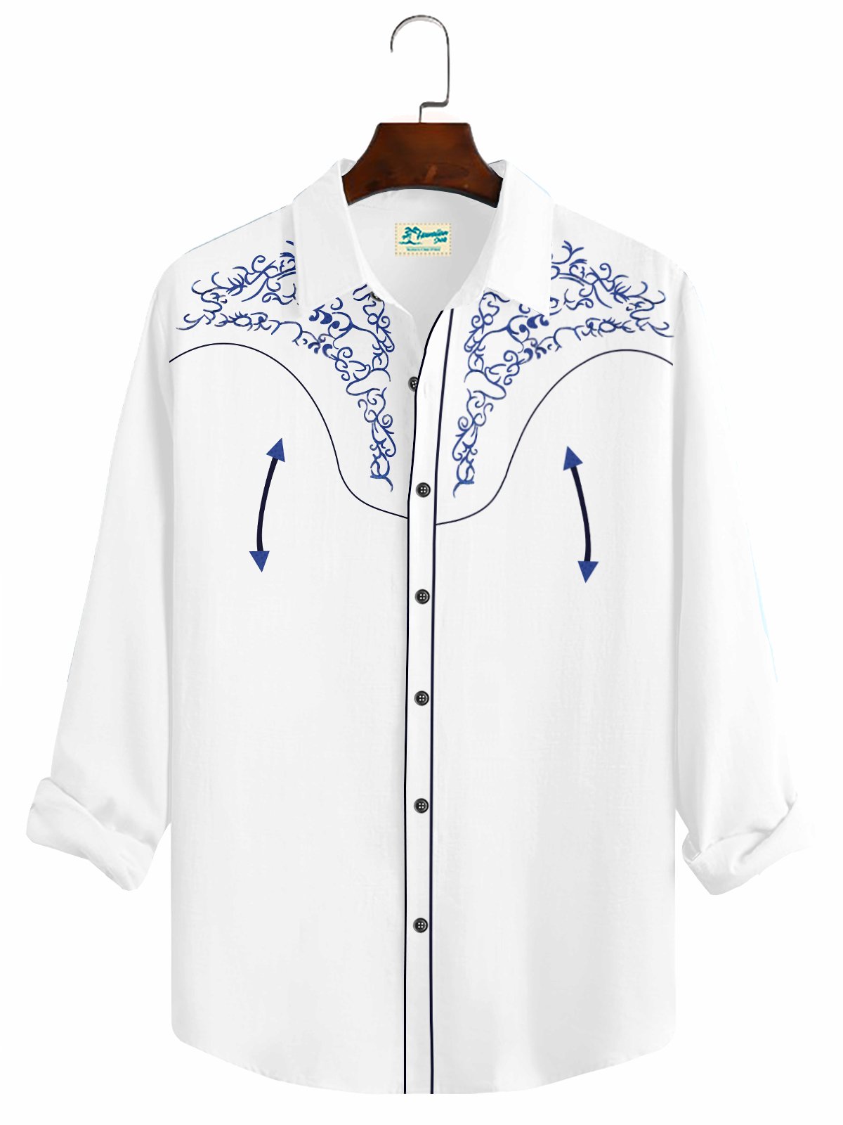 JoyMitty Casual Vintage Western Men's Long Sleeve Shirt