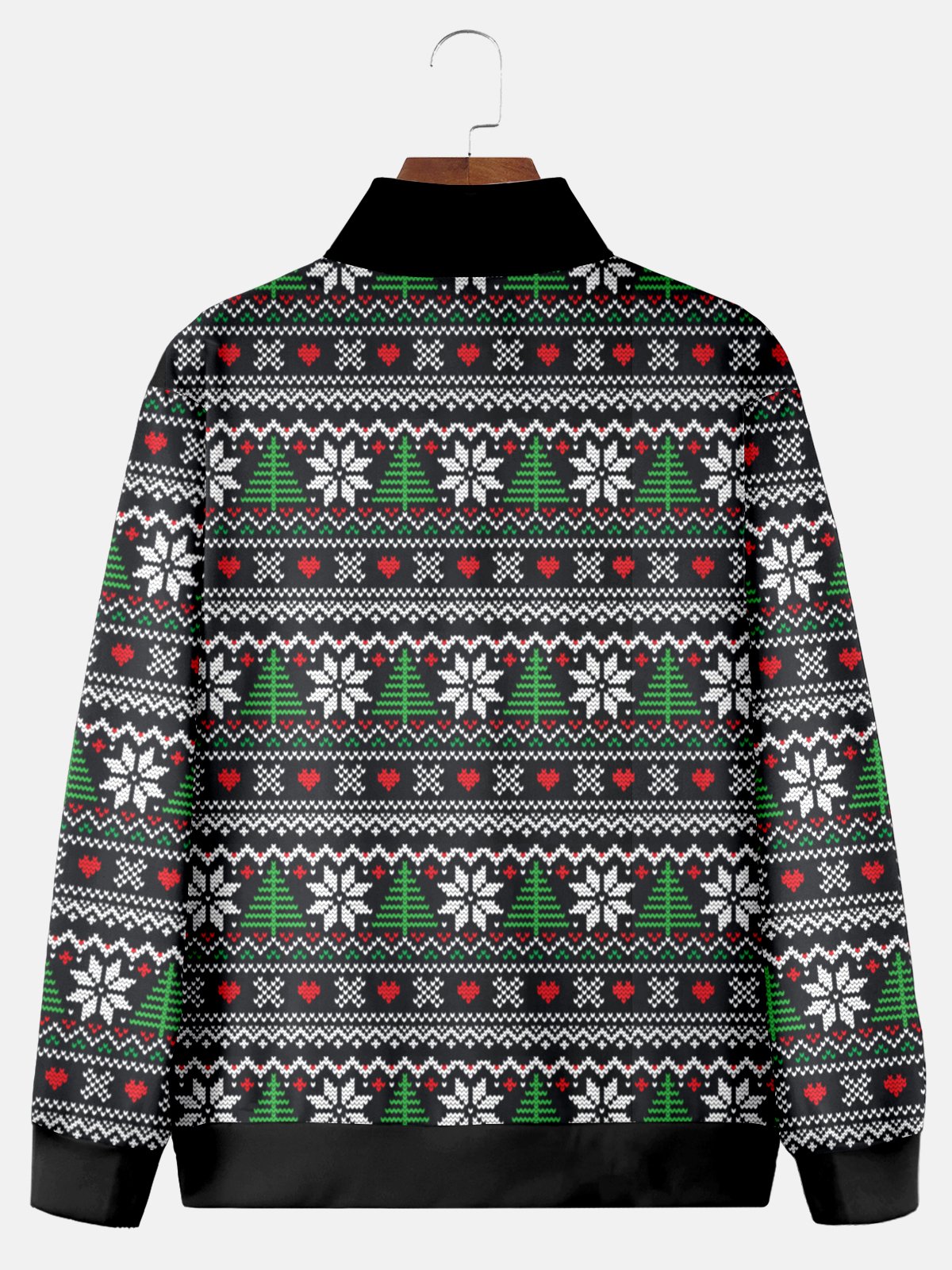 JoyMitty Men's Jesus And Santa Ugly Christmas Sweater Print Festive Style Half Zipper