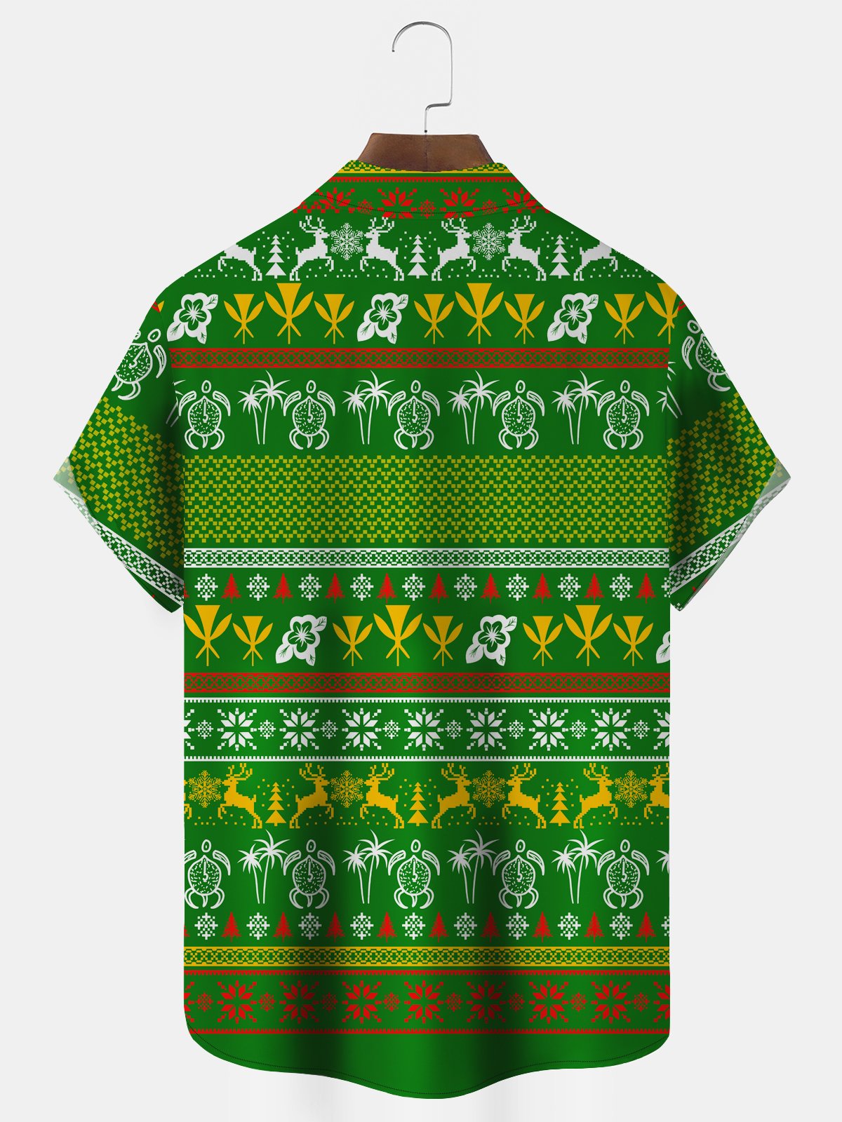 Christmas Mele Laikimaka Hohoho Christmas Santa Print Men's Button Pocket Shirt