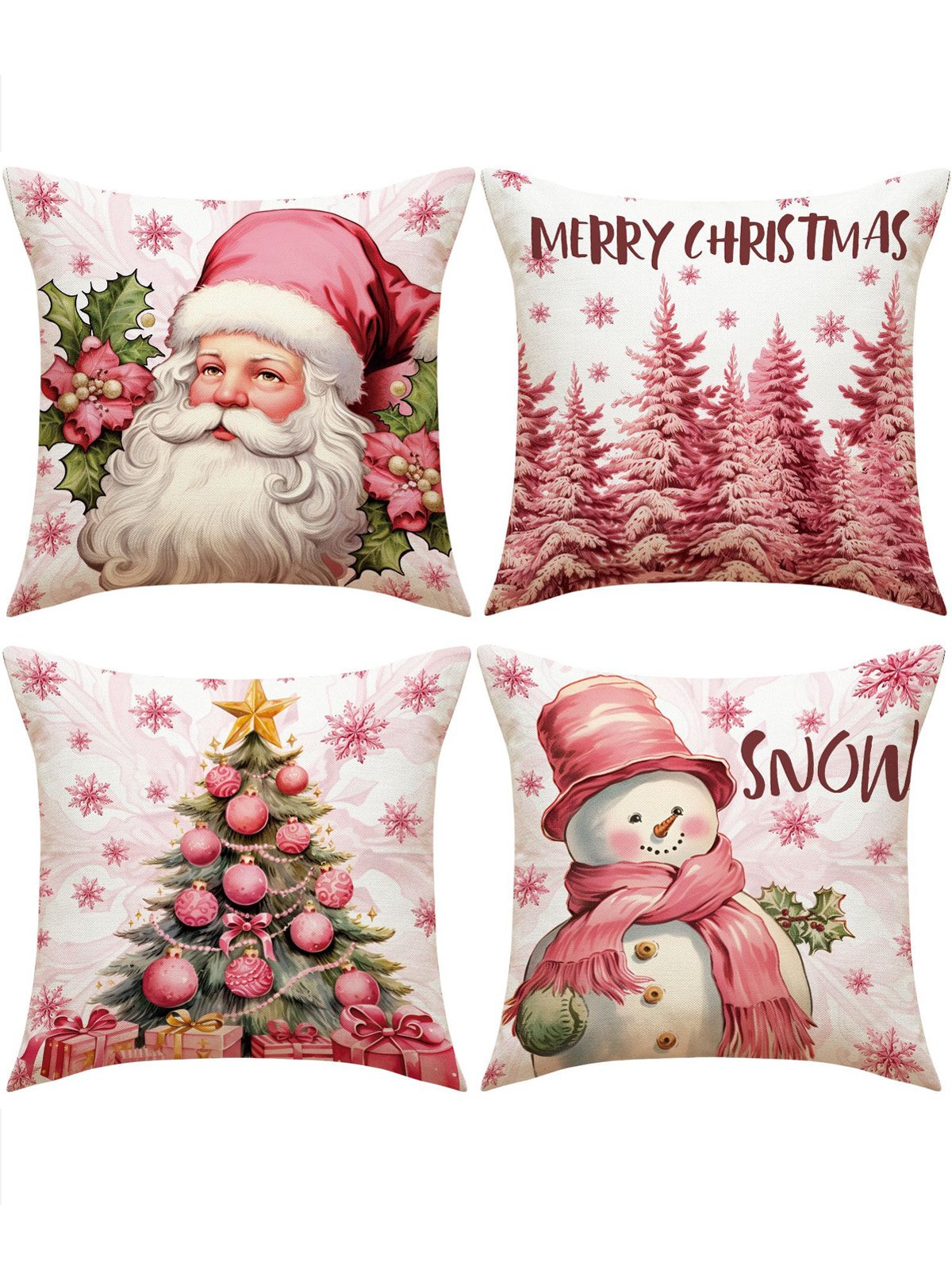 Christmas Santa Claus Christmas Tree Print Pillowslip