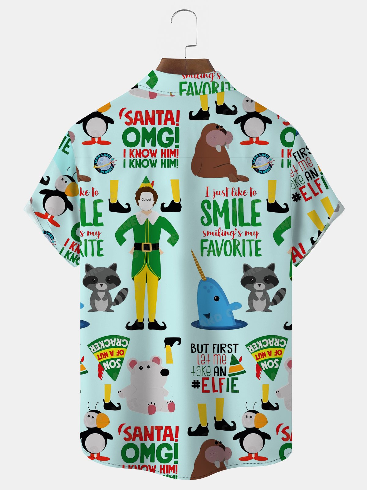 Christmas Christmas Movie ELF Print Men's Button Pocket Shirt