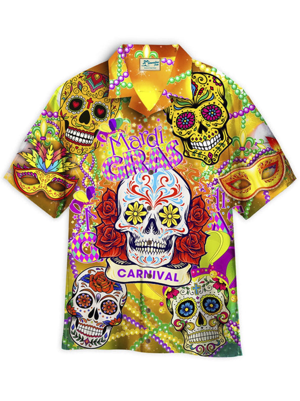 Clown Carnival Men's Hawaiian Shirt Stretch Garment Aloha Camp Pocket Shirt