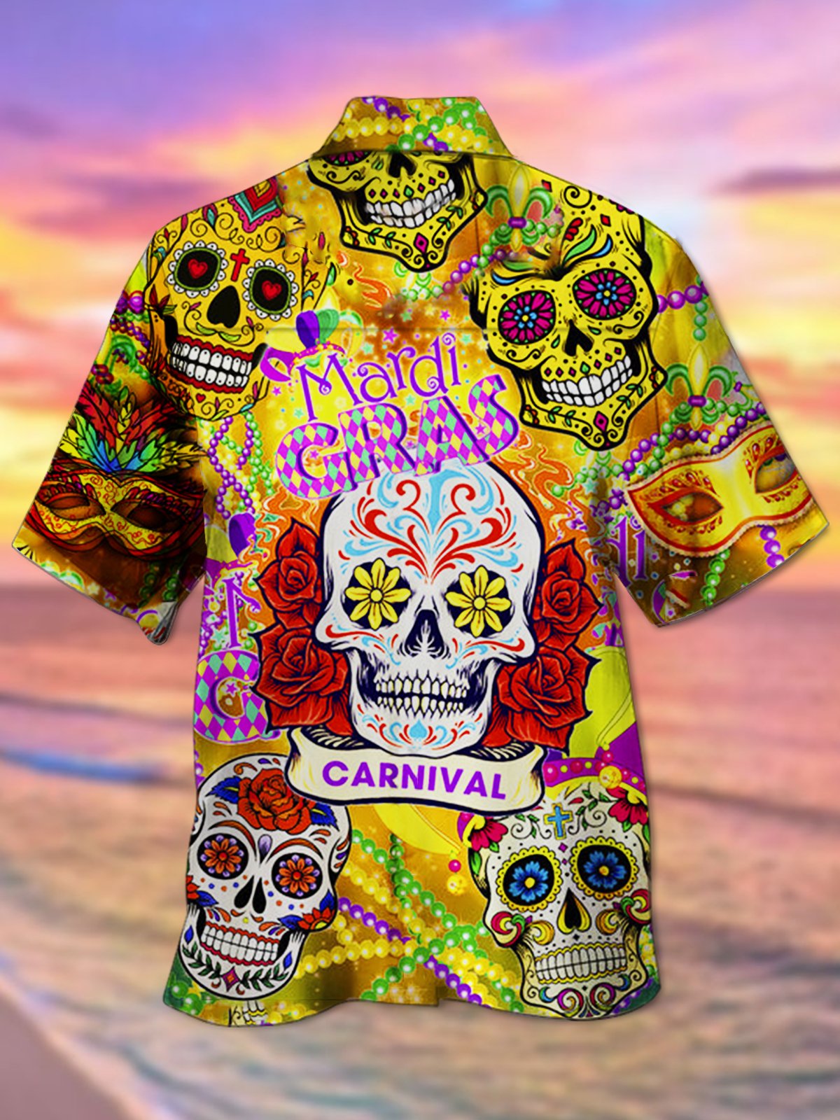 Clown Carnival Men's Hawaiian Shirt Stretch Garment Aloha Camp Pocket Shirt