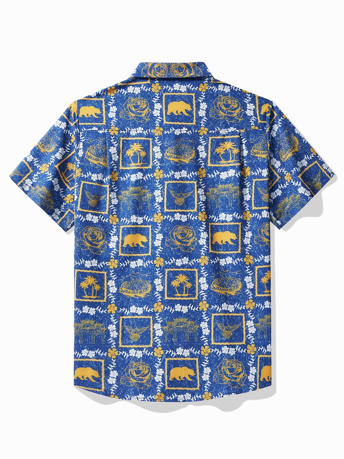 JoyMitty Hawaiian Coconut Tree Print Men's Button Pocket Quick Dry  Cool Ice Shirts  Sweat-wicking Shirt