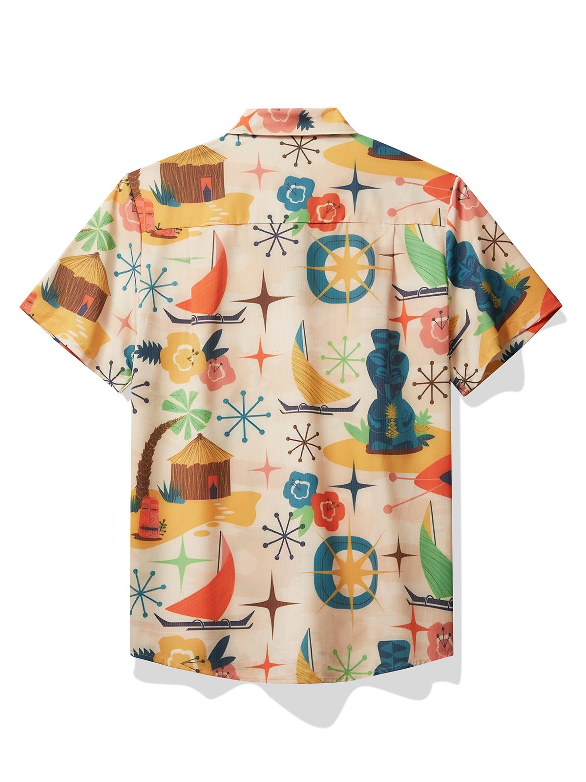 JoyMitty Medieval Geometry Atomic Print Men's Button Pocket Quick Dry Cool Ice Shirts  Sweat-wickingShirt
