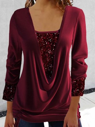 Long Sleeve Square Neck Party Top tunic