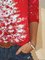White Christmas Tree On Red Casual Crew Neck Tops