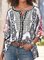 Women Shift Long Sleeve Vintage Shirts & Tops