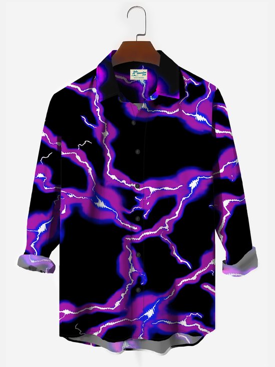 Men's Urban Fashion Shirts 3D Lightning Gradient Art Large Size Easy Care Trendy Casual Shirts