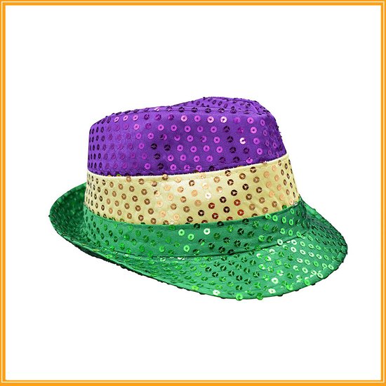 2023 Festive New Mardi Gras Tricolor Jazz Hat