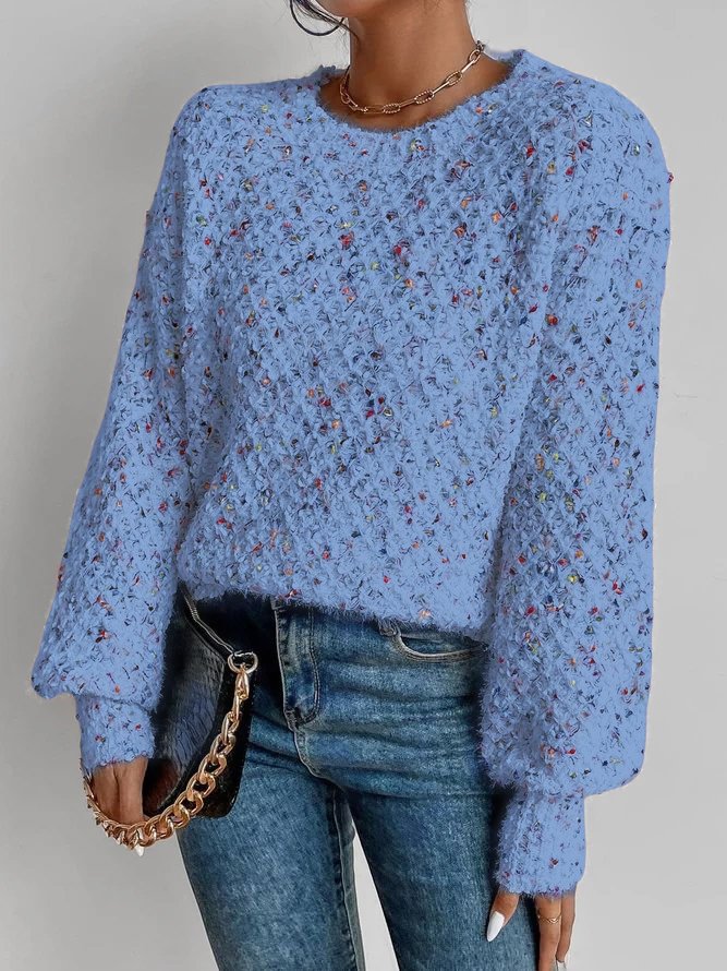 Wool/Knitting Ombre Crew Neck Sweater