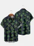 Mens St Patrick’s Day Shamrock Print Casual Breathable Short Sleeve Hawaiian Shirts