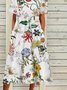 Floral Printed Casual Midi Dress for Women