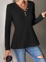 Women Buttoned Solid Shift Holiday Shirts & Tops