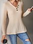 Women Buttoned Solid Shift Holiday Shirts & Tops