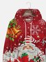Men's Christmas Hoodies Santa Gift Candy Cane Bells Red Plus Size Sweatshirts
