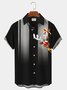  Men's Vintage Bowling Christmas Gradient Hawaiian Short Sleeve Button Up Shirt