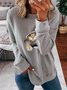 Women Cute Cat Shift Long Sleeve Sweatshirt