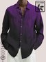 Men's Ombre Abstract Lines Printing Casual Cotton Linen Long Sleeve Plus Size Shirt