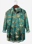  Vintage Art Painting Floral Men's Long Sleeve Shirts Seersucker Wrinkle Free Easy Care Camp Shirts