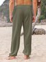 JoyMitty Men's Basic Casual Pants Drawstring Loose Plus Size Beach Pants