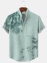 JoyMitty Hawaiian Floral Ombre Print Men's Button Pocket Shirt