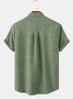JoyMitty Natural Fiber Vintage Japanese Plum Blossom Printed Stand Collar Men's Button Pocket Shirt
