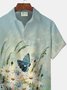 JoyMitty Hawaiian Floral Ombre Print Men's Button Pocket Shirt