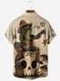 JoyMitty Vintage Fun Frog Print Men's Button Pocket Quick Dry Shirt