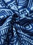 JoyMitty Beach Vacation Vintage Blue Men's Hawaiian Cool Ice Shirts Tapa Geometric Moisture Sweat-wicking Breathable Aloha Camp Pocket Shirts