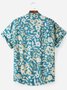 JoyMitty Vacation Beach Blue Men's Hawaiian Shirts Comfortable Blend Breathable Aloha Camp Shirts