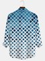 JoyMitty Geometric Gradient Men's Button Pocket Long Sleeve Shirt