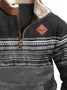 JoyMitty Vintage Ethnic Zipper Men's Outdoor Stand Collar Sweatshirt