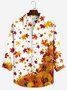 JoyMitty Thanksgiving Maple Leaf Print Oversized Long Sleeve Shirt