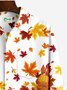 JoyMitty Thanksgiving Maple Leaf Print Oversized Long Sleeve Shirt