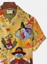 Thanksgiving Turkey Print Men's Button Pocket Shirt