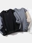 JoyMitty Basic Versatile Round Neck Casual Men's Pullover Sweatshirts Color Block Stitching Elastic Large Size Fashion Sports Tops