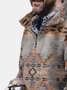 Men's Geometric Print Warm Zip Stand Collar Sweatshirt