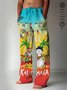 Christmas Men's Hawaiian Shirts Gradient Mele Kalikimaka Fun Santa Casual Pants