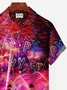 Happy New Year Holidays Men's Hawaiian Shirts Stretch Fireworks Fun Pocket Christmas Shirts Big Tall