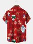 Reindeer Christmas Men's Hawaiian Shirt Stretch Lantern Fireworks Fun Pockets Christmas Shirt Large Tall