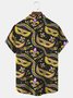 Mardi Gras Mardi Gras Mask Bead Print Aloha Hawaii Men's Button Pocket Shirt