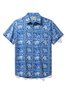 JoyMitty Beach Holiday Casual Men's Hawaiian Cool Ice Shirts American Flag Stretch Plus Size Sweat-wicking Breathable Aloha Pocket Camp Shirts