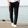Summer New Linen Casual Casual Pants Casual Loose Pure Color Tether Elastic Waist Men's Casual Casual Pants